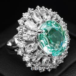 CHRISTMAS GIFT Green Paraiba Tourmaline 12Ct 925 Sterling Silver Handmade Rings