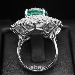 CHRISTMAS GIFT Green Paraiba Tourmaline 12Ct 925 Sterling Silver Handmade Rings