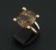 C. F Heise 14K Gold Ring with Smoky Quartz Made in Denmark 1969 A1267