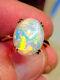 Certified 14k Solid Yellow Gold Natural Ethiopian Opal Gold Ring Solitaire Ring