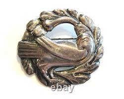 Coro Norseland 1940's Georg Jensen Scandinavian Bird Sterling Silver Pin Brooch