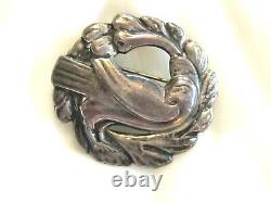 Coro Norseland 1940's Georg Jensen Scandinavian Bird Sterling Silver Pin Brooch