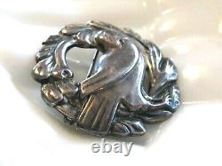 Coro Norseland 1940's Georg Jensen Scandinavian Bird Sterling Silver Pin Brooch