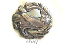 Coro Norseland 1940's Georg Jensen Scandinavian Bird Sterling Silver Pin Brooch