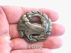 Coro Norseland 1940's Georg Jensen Scandinavian Bird Sterling Silver Pin Brooch