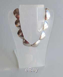 Danish 50's AARE & KROGH Sterling Silver Modernist Links Heavy Necklace 40gr