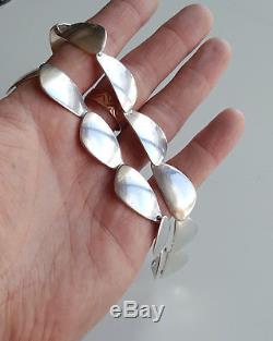 Danish 50's AARE & KROGH Sterling Silver Modernist Links Heavy Necklace 40gr