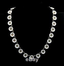 Danish Anton Michelsen Daisy Necklace in Gilded Sterling Silver and Enamel