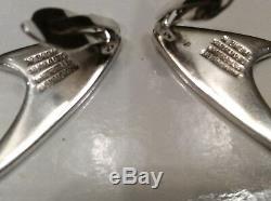 Danish Designer Bent K Knudsen Sterling Silver Modernist Bracelet Earring Set