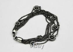 Danish Georg Jensen DAISY Pea Chain Bracelet # 550 C Oxidated Silver