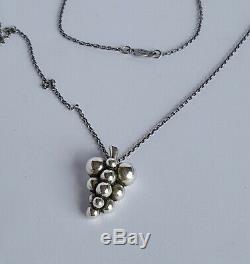 Danish Georg Jensen Silver 925s Small GRAPES Pendant Necklace