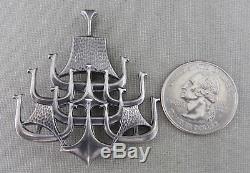David Andersen 925S Sterling Silver Norway Viking Ship Pin / Pendant