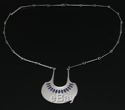 David Andersen Enamel Sterling Silver Necklace A464