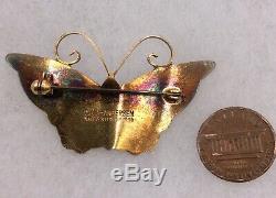 David Andersen Norway Sterling Silver Enameled Butterfly Brooch I-11090