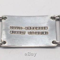 David-Andersen Norway Sterling Silver Green Enamel Link Bracelet