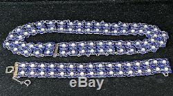 David Andersen Norway Sterling Silver and blue Enamel Necklace and Bracelet! Wow