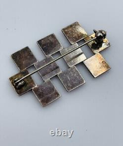 David Andersen Norway Vintage Sterling Silver Cubism Modernist Pin