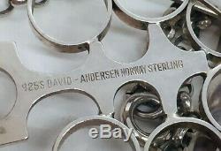 David Andersen Norway Vintage Sterling Silver Modernist Pendant Necklace