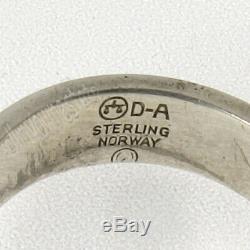 David-Andersen Sterling Chrysoprase Ring D-A Norway Willy Winnaess Hallmark