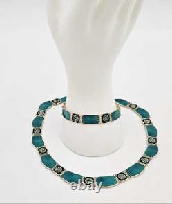 David Andersen Sterling Enamel Bracelet Necklace Demi Parure Set 1888-1925