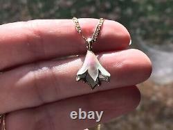 David Andersen Sterling Silver Gold Flower Necklace Norway 925S Excellent RARE
