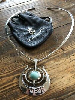 David Andersen Sterling Silver Ostern Pendant D-A Neck Ring Norway Norwegian