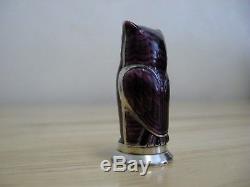 David Andersen Vintage Owl Salt / Pepper Shaker Enamel Sterling Silver