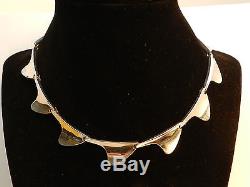Denmark Bent Knudsen Sterling Silver Shark Fin Necklace and Earrings