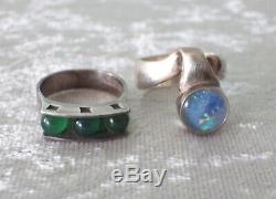 Denmark modernist sterling silver ring lot vtg Boy Johansen From turquoise 5 6 7