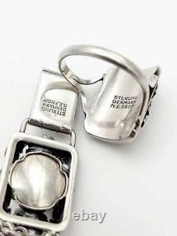 Designer Niels Erik From Denmark Sterling Silver Floral Bracelet Ring SET 40/50s