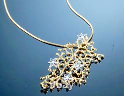 Desing Jewerly Tapio Wirkkala Finland Gold Plated Silver Necklace'Starry Sky'+