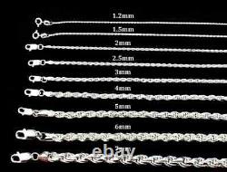 Diamond Cut Solid Sterling Silver Rope Chains 925 Heavy You ChooseFree S/H