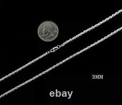 Diamond Cut Solid Sterling Silver Rope Chains 925 Heavy You ChooseFree S/H