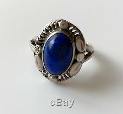 EARLY Georg Jensen Sterling Silver and Lapis Lazuli Ring #1