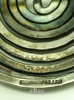 Elis Kauppi Sterling Brooch Circle Finland Signed Hallmark 1940's Very Early