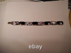 Enamel Bracelet Edvin Kristiansen & Lande NORWAY Scenic GUILLOCHE Sterling