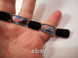 Enamel Bracelet Edvin Kristiansen & Lande NORWAY Scenic GUILLOCHE Sterling