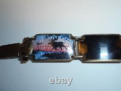 Enamel Bracelet Edvin Kristiansen & Lande NORWAY Scenic GUILLOCHE Sterling