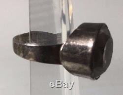 Erik Granit & Co Sterling Silver Modernist Quartz Cocktail Ring Chunky Sz 7.5