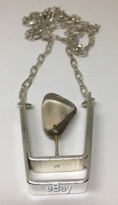 Erling Christoffersen Vintage Norwegian Sterling Silver and Agate Necklace