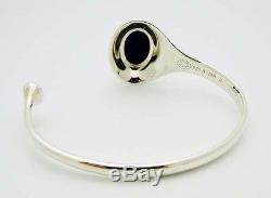 Estate Georg Jensen Denmark Black Onyx 6 Cuff Bracelet #269 in Sterling Silver