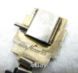 Excellent Vintage Norway Norne N Enamel Sterling Silver Panel Link Bracelet
