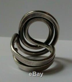 Extra Large Vintage Nd Norway Design Plus Studio Modernist Sterling Spiral Ring