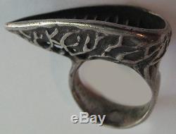 Fabulous Big Modernist Vintage Sterling Silver Sculptural Ring