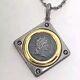 Fine Silver 18k Gold Ancient Coin Pendant Necklace Roman Emperor