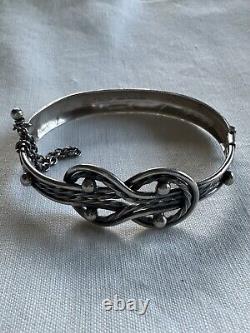 Finland Sterling Silver Bracelet Vintage Brutalist Kalevala Koru