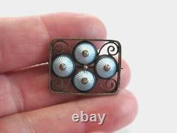 Flawless Aksel Holmsen 925s Frosty Petite Swirl & Dome Blue Enamel Pin Brooch