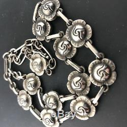 GEORG JENSEN Denmark Sterling Silver Rose Necklace #42A