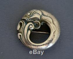 GEORG JENSEN Early Denmark Fish Sterling Silver Brooch Pin #10