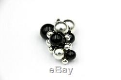 GEORG JENSEN Sterling Moonlight Grapes Pendant with Black Agate # 258
